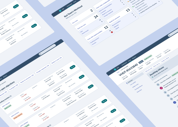UI examples of a Case Management System